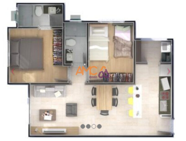 Apartamento com 2 qts, no Bairro Cabral AMC306 - Image 3