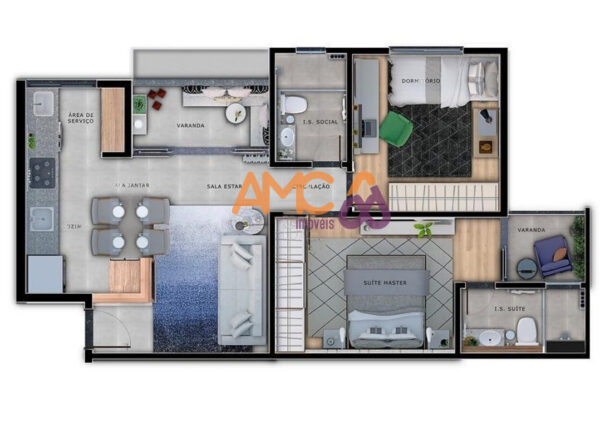 Apartamento 2 qts, no Santa Efigênia AMC499 - Image 3