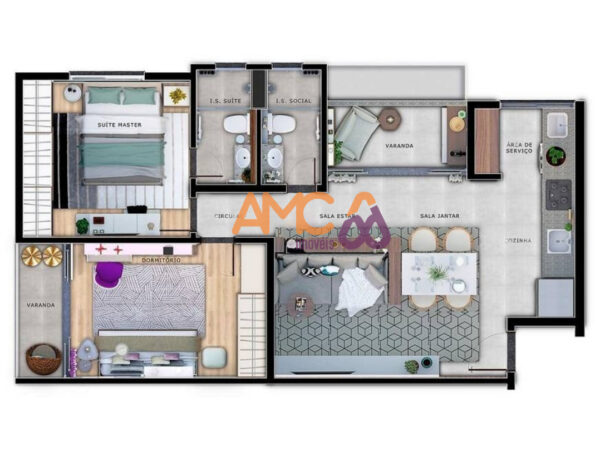 Apartamento 2 qts, no Santa Efigênia AMC500